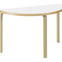 95 Bord Halvrund, Svart Linoleum