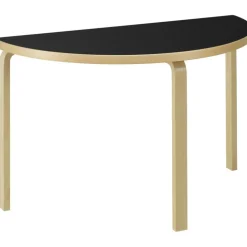 95 Bord Halvrund, Svart Linoleum