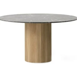 Vipp Matbord Och Barbord-495 Bord Rund Ø150 cm, Grå Marmor / Ljus Ek