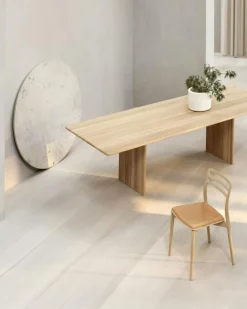 494 Cabin Bord Ø130 cm, Beige Marmor / Ljus Ek