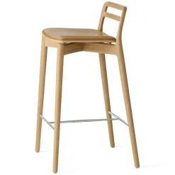 Vipp Barstolar & Barpallar-484 Cabin Counter Stol, Mörk Ek / Svart Läder