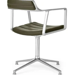 Vipp Skrivbordsstolar & Kontorsstolar-452 Snurrstol Med Fötter, Polerat Aluminium / Svart Läder