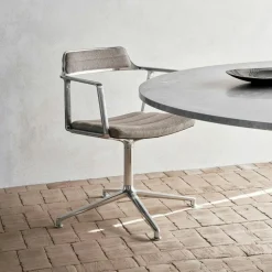 Vipp Skrivbordsstolar & Kontorsstolar-452 Snurrstol Med Fötter, Polerat Aluminium / Svart Läder