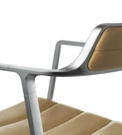 Vipp Skrivbordsstolar & Kontorsstolar-452 Snurrstol Med Fötter, Polerat Aluminium / Svart Läder