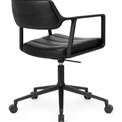 Vipp Skrivbordsstolar & Kontorsstolar-453+ Snurrstol Med Hjul, Polerad Aluminium / Bosco Green Läder