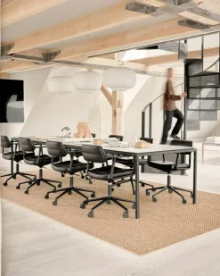 Vipp Skrivbordsstolar & Kontorsstolar-453+ Snurrstol Med Hjul, Polerad Aluminium / Bosco Green Läder