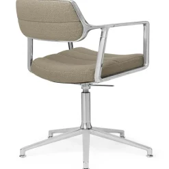 453+ Snurrstol, Polerad Aluminium / Dark Sand