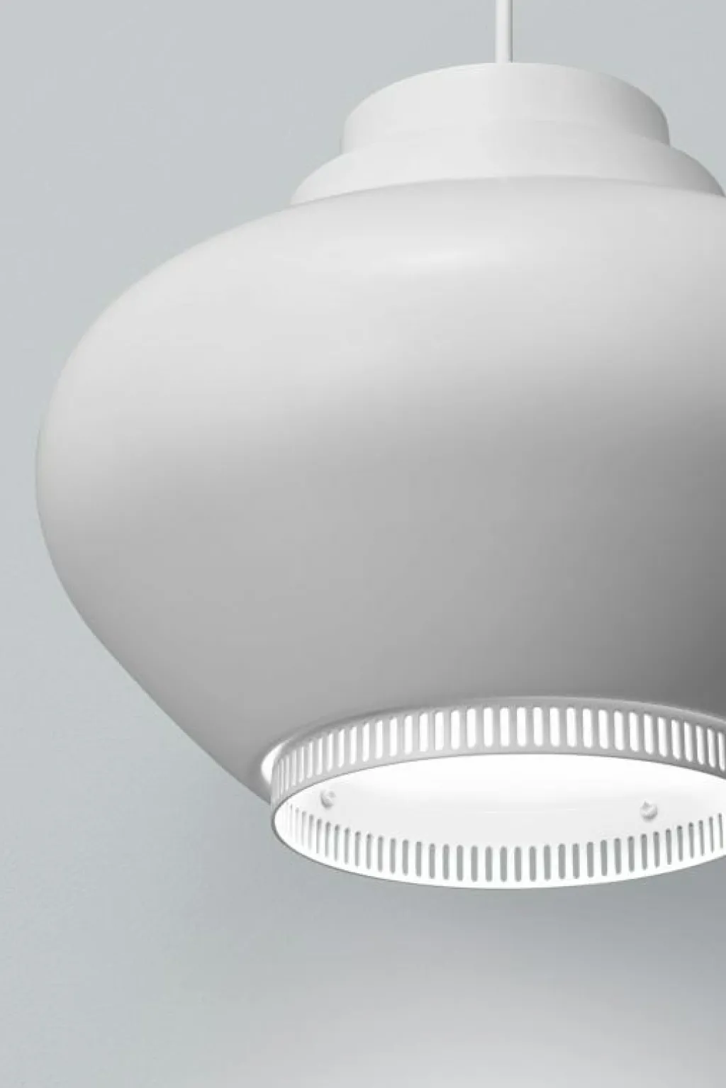 Artek Pendellampor-A333 Turnip Pendel Gjord av mässing, Gjord av stål, Vit / Mässing