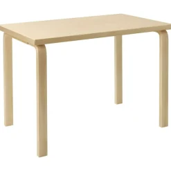 Barn Artek Barnbord-Aalto 80B Barnbord Rektangulär 60x100 cm, Svart Linoleum