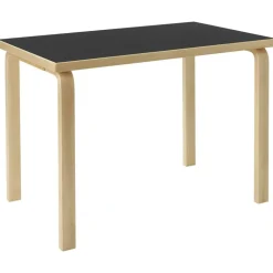 Barn Artek Barnbord-Aalto 80B Barnbord Rektangulär 60x100 cm, Svart Linoleum