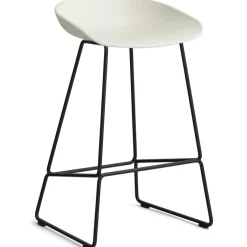 HAY Barstolar & Barpallar-AAS 38 2.0 Barstol 75 cm, Rostfritt Stål Svart / Vit