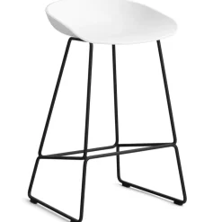 HAY Barstolar & Barpallar-AAS 38 2.0 Barstol 75 cm, Rostfritt Stål Svart / Vit