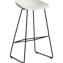 HAY Barstolar & Barpallar-AAS 38 2.0 Barstol 75 cm, Rostfritt Stål Svart / Vit