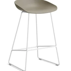 HAY Barstolar & Barpallar-AAS 38 2.0 Barstol 65 cm, Rostfritt Stål Vit / Svart