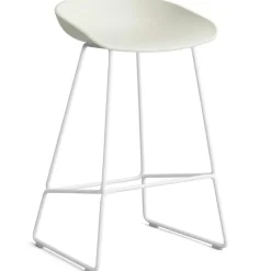 HAY Barstolar & Barpallar-AAS 38 2.0 Barstol 65 cm, Rostfritt Stål Vit / Svart