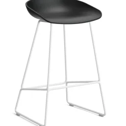 HAY Barstolar & Barpallar-AAS 38 2.0 Barstol 65 cm, Rostfritt Stål Vit / Svart