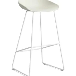 HAY Barstolar & Barpallar-AAS 38 2.0 Barstol 65 cm, Rostfritt Stål Vit / Svart