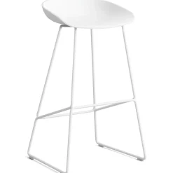 HAY Barstolar & Barpallar-AAS 38 2.0 Barstol 65 cm, Rostfritt Stål Vit / Svart