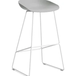 HAY Barstolar & Barpallar-AAS 38 2.0 Barstol 65 cm, Rostfritt Stål Vit / Svart