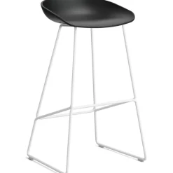 HAY Barstolar & Barpallar-AAS 38 2.0 Barstol 65 cm, Rostfritt Stål Vit / Svart