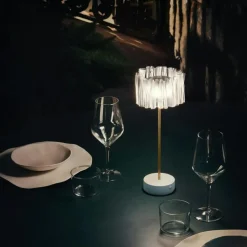 SLAMP Portabla Lampor|Portabla Lampor-Accordéon Battery Borda Portabel, Vit / Prisma