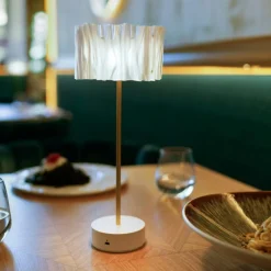 SLAMP Portabla Lampor|Portabla Lampor-Accordéon Battery Borda Portabel, Vit / Prisma