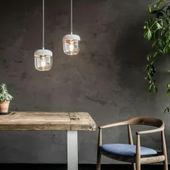 Acorn Lampskärm, Vit / Mässing