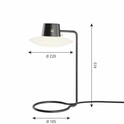 Louis Poulsen Sänglampor|Skrivbordslampor-AJ Oxford Bordslampa 410 mm, Opal / Svart