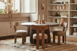 Dusty Deco Stolar-Alba Stol, Ek / Bouclé Sand