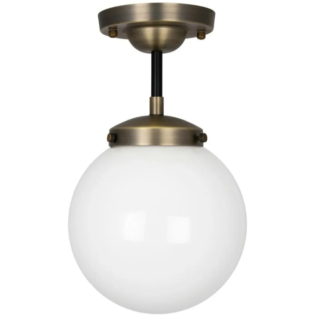 Globen Lighting Badrumsbelysning|Plafonder-Alley Taklampa, Antik Mässing / Vit