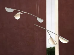 Flos Pendellampor-Almendra Organic Y Short S3 Pendel, Bay Blue Metallized