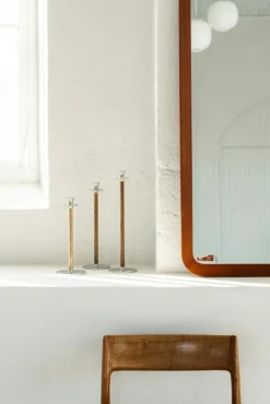 Hilke Collection Ljusstakar-Alto Basso Ljusstake 30 cm, Valnöt/Nickelpläterad