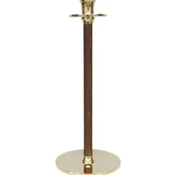 Hilke Collection Ljusstakar-Alto Basso Ljusstake 35 cm, Valnöt/Mässing