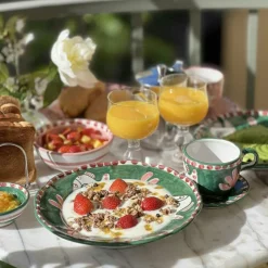 Piccola Home Kaffekoppar-Amalfi Cappuccinokopp Med Fat, Grön