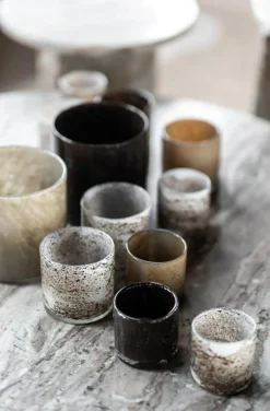 Ambra Ljuslykta 10 cm, Vit/Brun