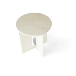 Audo Copenhagen Sidobord & Avlastningsbord-Androgyne Bordsskiva Ø42 cm, Crystal Rose Marmor