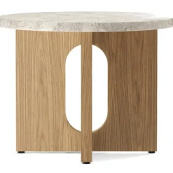 Androgyne Sidobord Ø50 cm, Kunis Breccia Sten / Valnöt