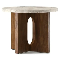Androgyne Sidobord Ø50 cm, Kunis Breccia Sten / Valnöt