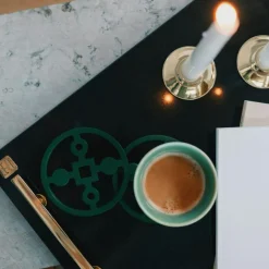 Hilke Collection Bordstabletter & Glasunderlägg-Anima Gemella Glasunderlägg Ø10 cm 4-pack, Vit