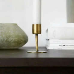 Anit Ljusstake 20 cm, Antik Mässing