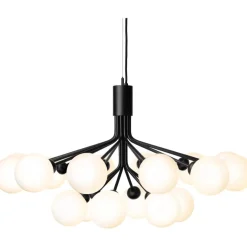 Apiales 18 Ljuskrona, Satin Black / Rökt