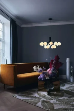 Apiales 18 Ljuskrona, Satin Black / Rökt