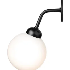 Apiales Vägglampa Integrerad, Satin Black / Opal
