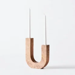 Dusty Deco Ljuslyktor-Arco Ljusstake Marmor, Grå