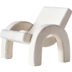 Dusty Deco Fåtöljer-Arco Loungefåtölj, Bouclé Vit