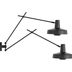 Grupa Sänglampor|Vägglampor-Arigato Vägglampa Dubbel, Svart