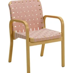 Armchair 45 Karmstol Svartlackerad yta, Klädsel i linne, Svartlackad Björk / Quiltat Läder Svart