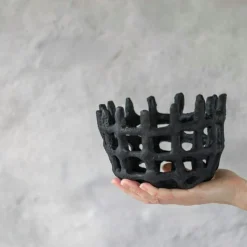 Mette Ditmer Korgar|Skulpturer-Art Piece Skål, Svart
