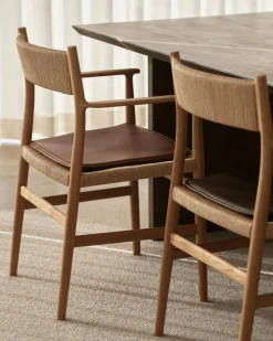 Arv Karmstol Med Vävd Sits / Rygg, Ek