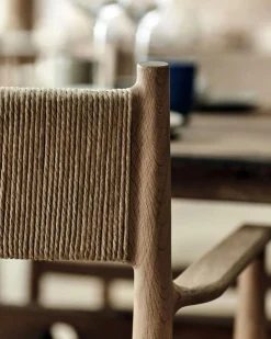 Arv Karmstol Med Vävd Sits / Rygg, Ek